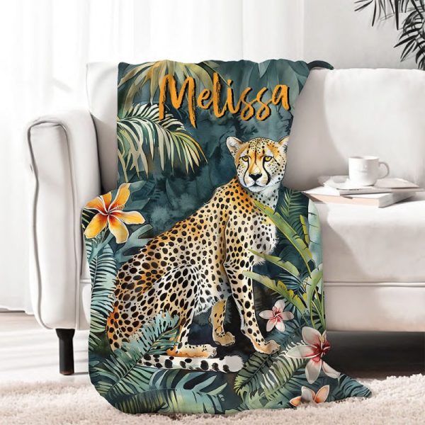 personalised cheetah blanket