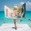 personalised Axolotl beach towel