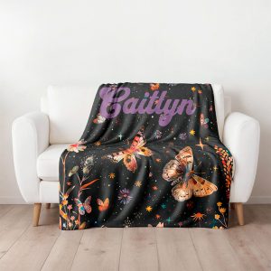 personalised blanket for butterfly lover