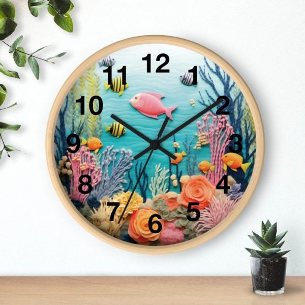 coral reef wall clock