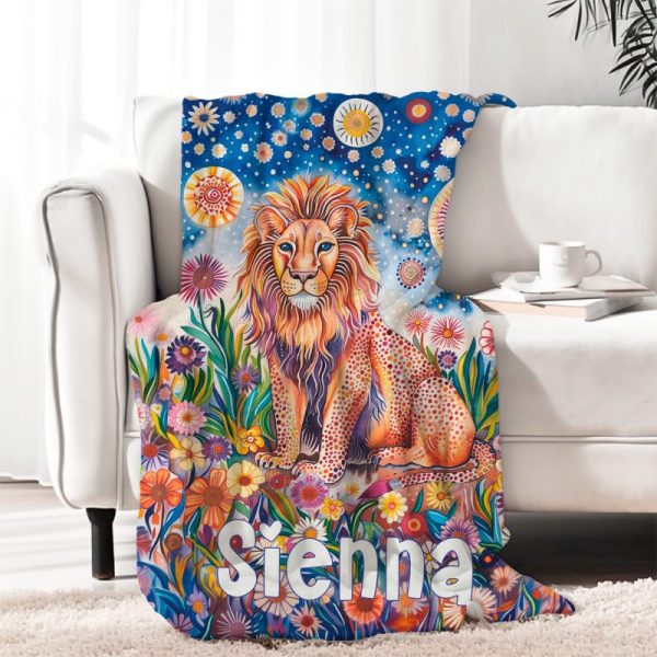 lion blanket with name