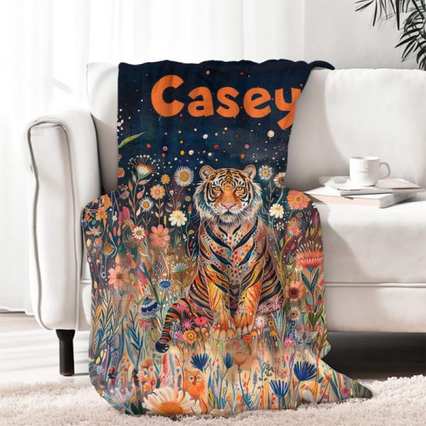 tiger blanket with name