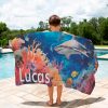 kids shark beach towel